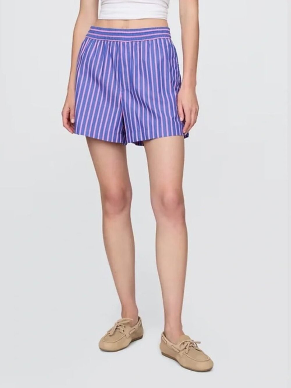 GAP Organic Cotton Poplin Boxer Shorts Pink & Blue Stripe Size S